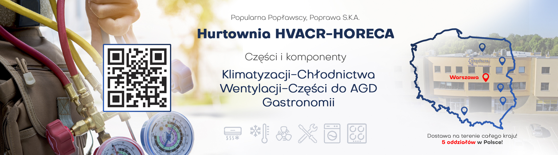 Kodumasinate, külmutusseadmete ja kliimaseadmete varuosade hulgimüük - Popularna Popławscy